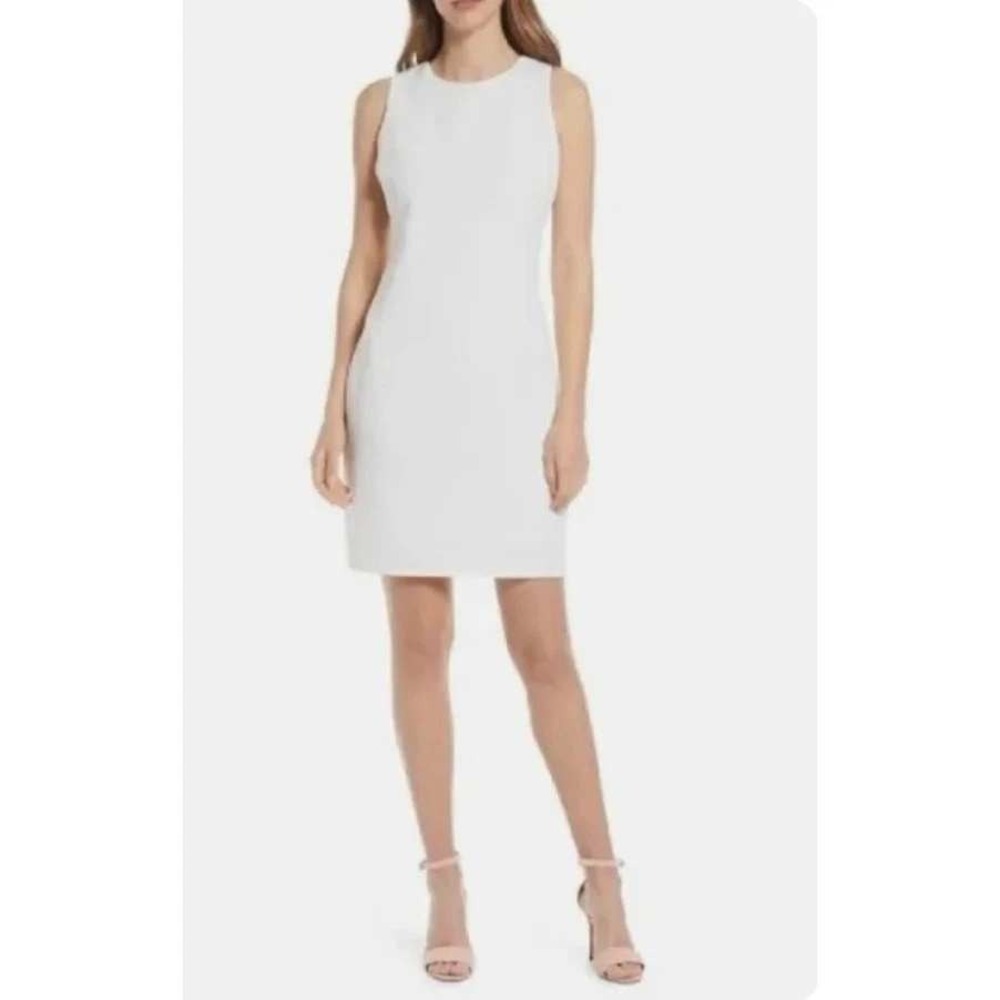 Sam Edelman Dress Womens Sz 6 White Sheath Mini Sleeveless Tie Back Lined